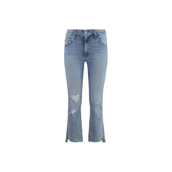 MOTHER The Insider Crop Step Fray Distressed Jeans