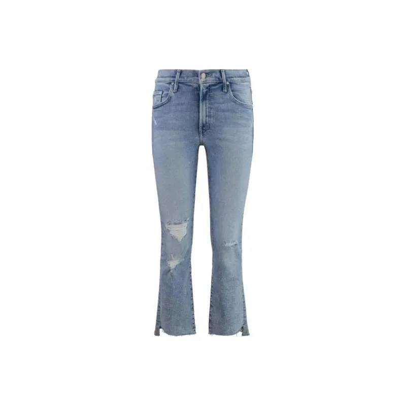 MOTHER The Insider Crop Step Fray Distressed Jeans-0