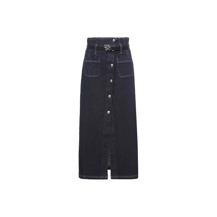 ONLY Denim Long Skirts Women's J371000 Washed Blue Denim 1000JEANS BLUE-0