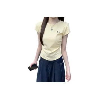 HEISU T Shirt Women's Cream Yellow