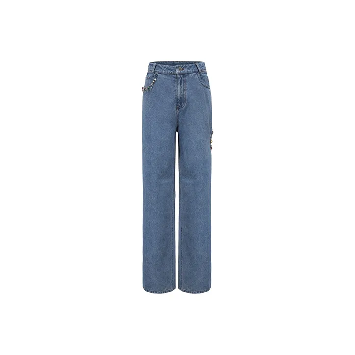 XANDRA Straight Thin Jeans Women's Blue-0