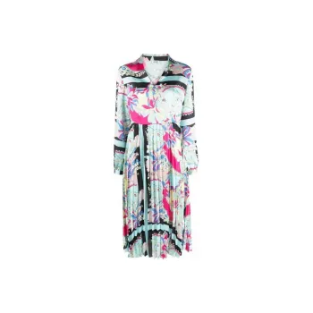 LIU·JO Satin Midi Dress Long Sleeved Dress Women's Multicolor