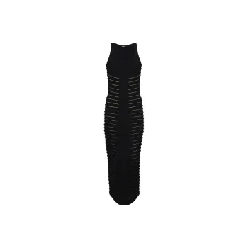 BALMAIN Cut out Detail Knitted Long Dress