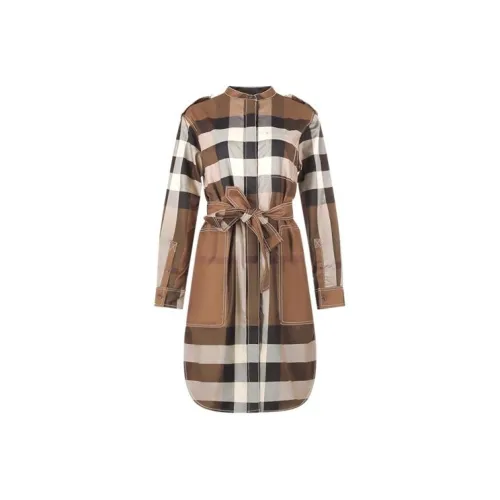 Burberry FW22 Long Sleeved Dresses Women's Brown