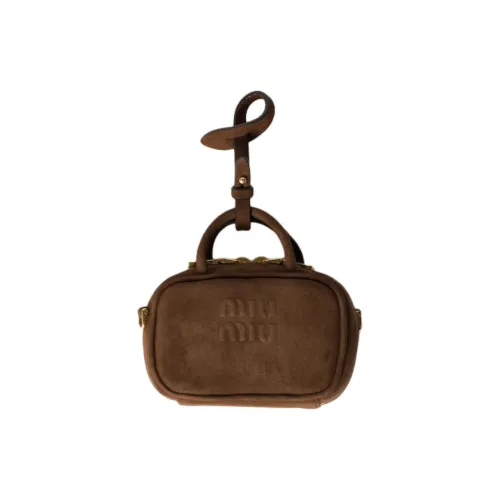 MIU MIU Beau Sheepskin Shoulder Bag, Crossbody Bag, Handbag Mini Women's Dark Brown