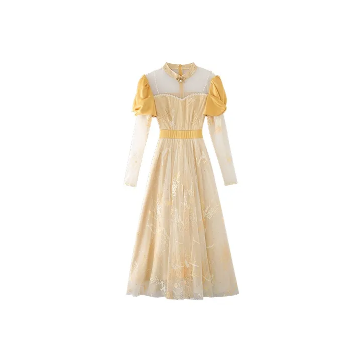 JINYE ORIENTAL Dress Women's Yellow-0
