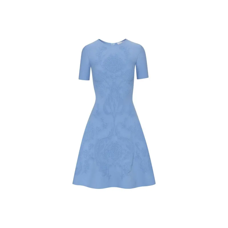 Oscar De La Renta Art Nouveau Knit Mini Dress-0