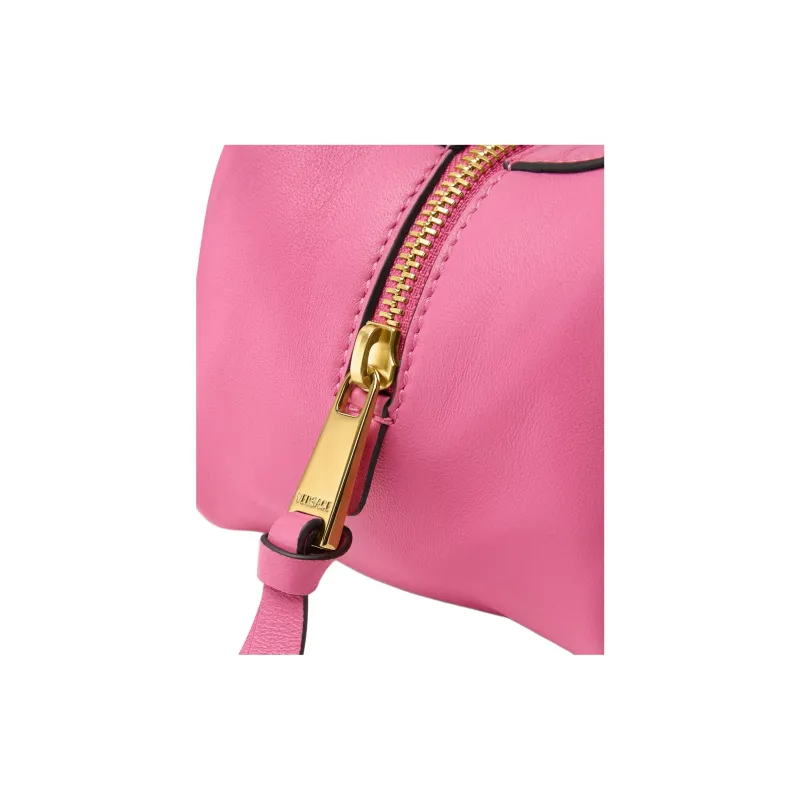 FANSIZHE Sheepskin Bowling Bag, Handbag, Shoulder Bag Women's Dark Pink-4