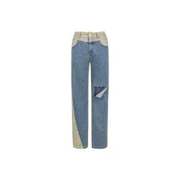 WooHa Straight Jeans Women's Blue & Gray