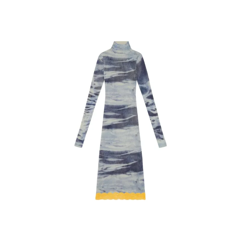 DIESEL Long-Sleeved Dresses Women's Gray Blue-0