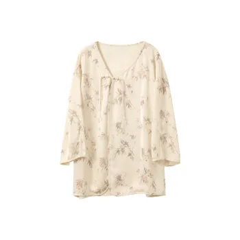 3COLOUR Cropped Coat Women's Apricot Floral