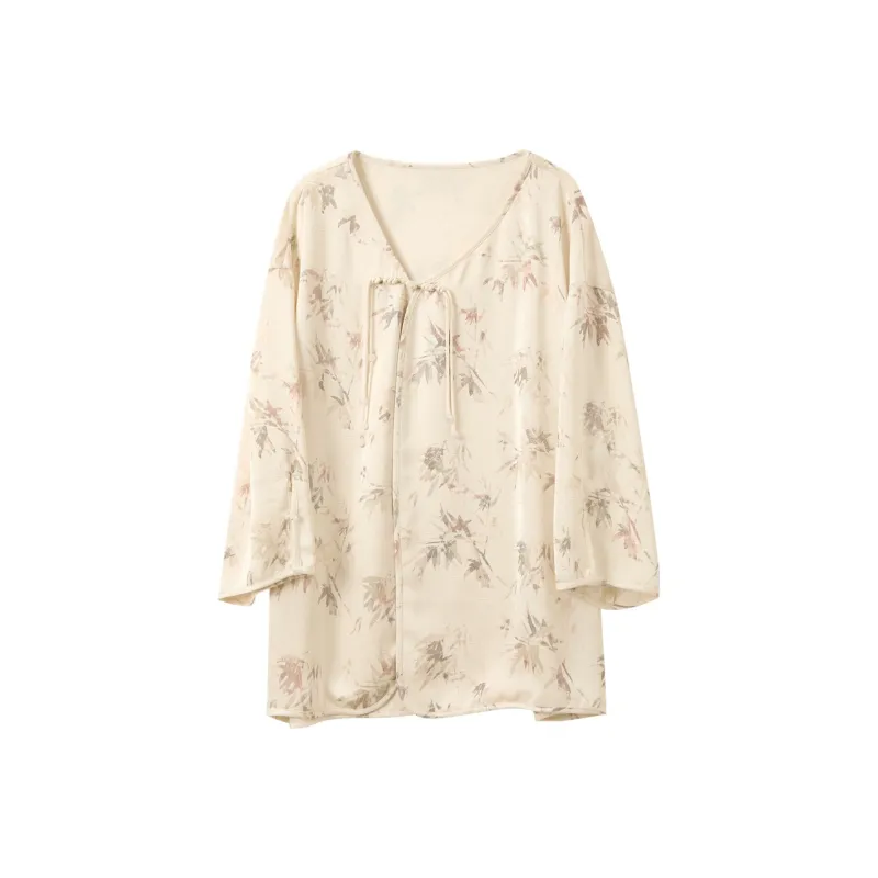 3COLOUR Cropped Coat Women's Apricot Floral-0
