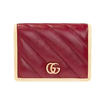 GUCCI GG Marmont Leather Wallet Medium Size Women's Red