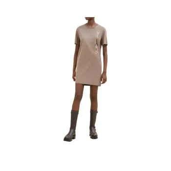 HERMES Short-Sleeved Dresses Women's Taupe