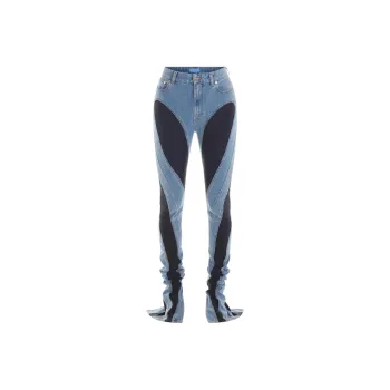Mugler Two-tone Skinny Jeans