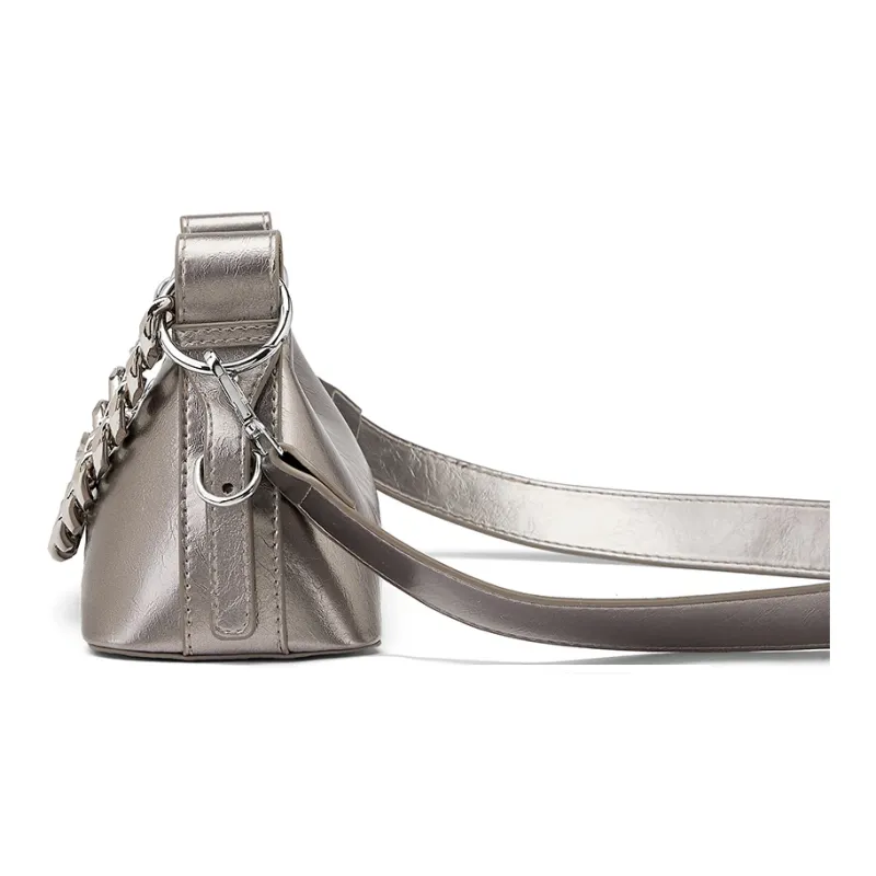 ST&SAT Synthetic Leather Underarm Shoulder Bag Women's Black/Silver-6