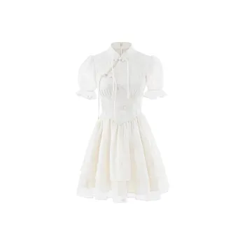 Blovelan Short Sleeved Dress Women's Light Apricot