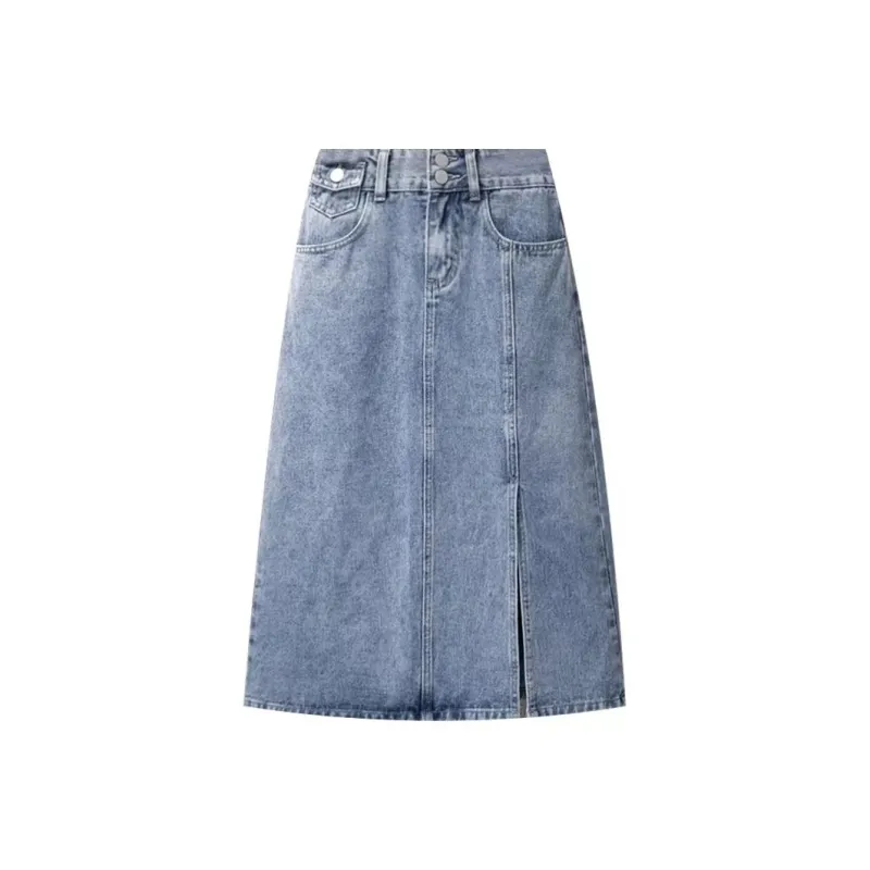 Concubine Zhu Denim Long Skirt Women's Black-3