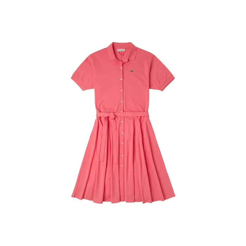 LACOSTE Short-Sleeved Dresses Women's Watermelon Red-0