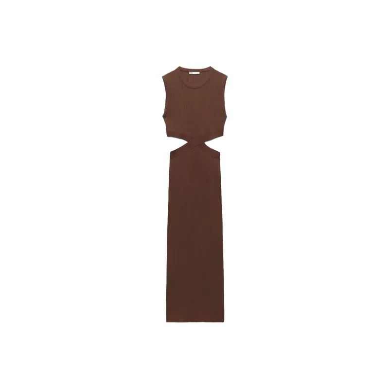 ZARA Sleeveless Dresses Women's Chocolate-0