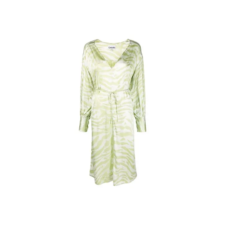 GANNI Long-Sleeved Dresses Women's Green-0