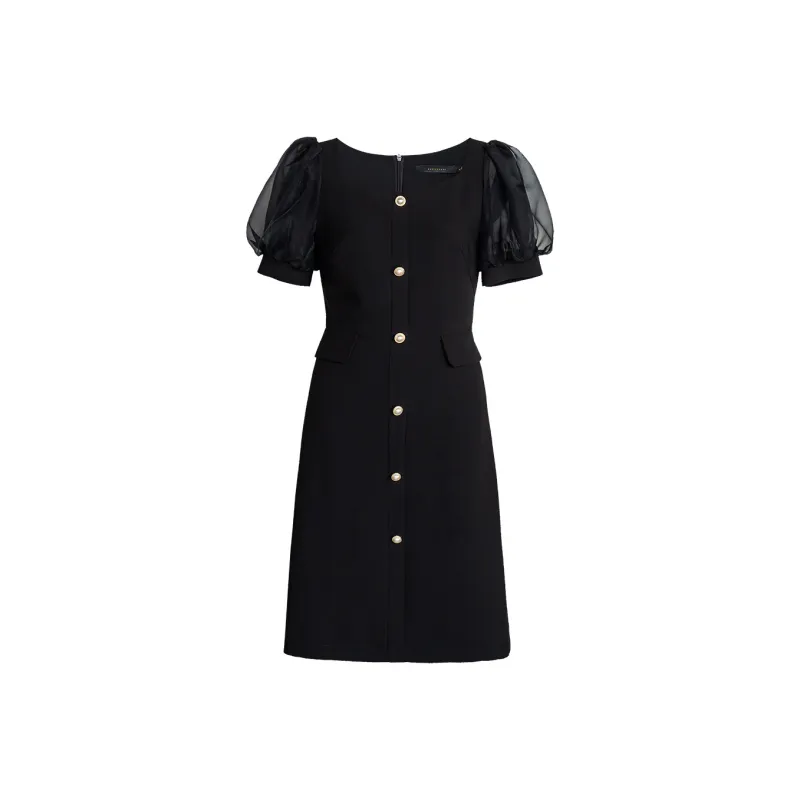 ROEYSHOUSE Short Sleeved Dresses Women's Black-0