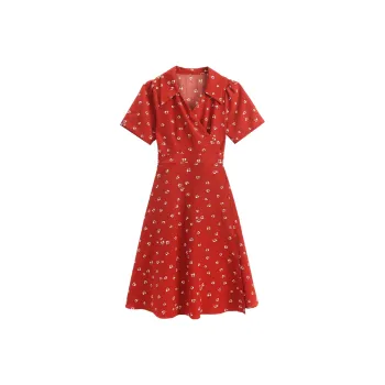 COVT Short Sleeved Dresses Women's Red Floral