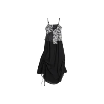 SETIROM Slip Dress Women's Black Gray