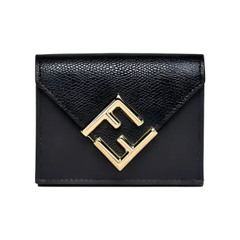 FENDI Leather Wallet Women's Black
