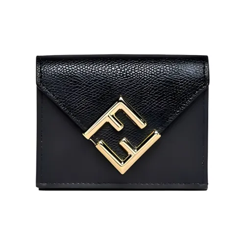 FENDI Leather Wallet Women's Black