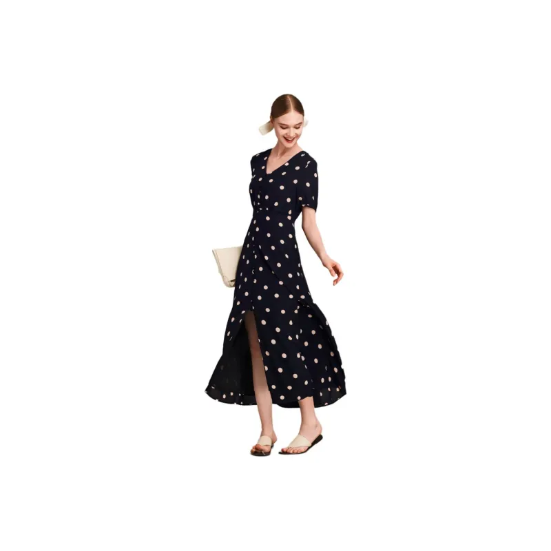 HAVVA Short Sleeved Dresses Women's Polka Dot-0