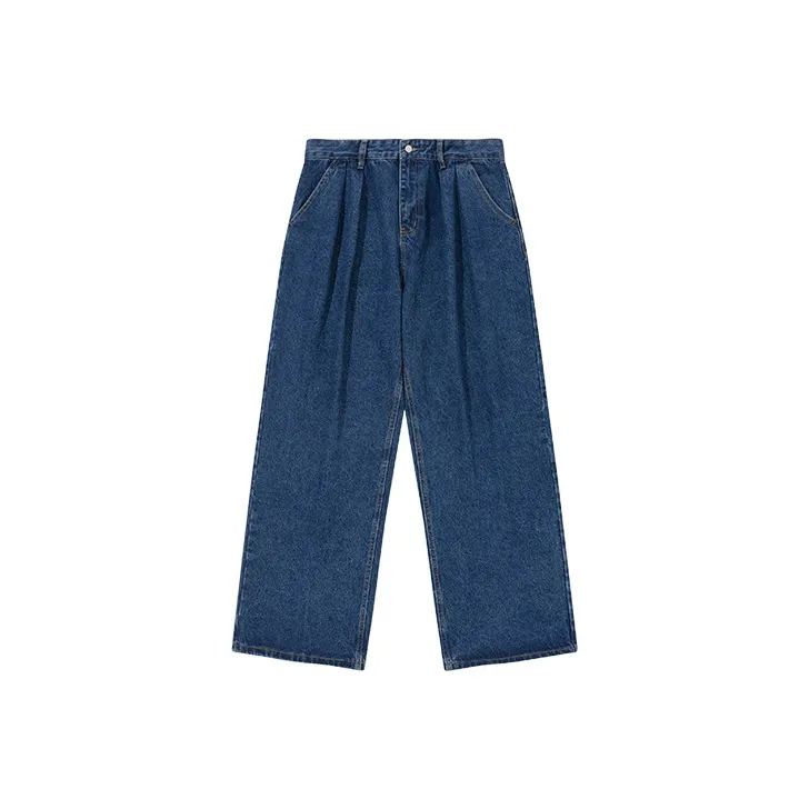 ISaluteU Wide Leg Jeans Unisex Dark Blue-0