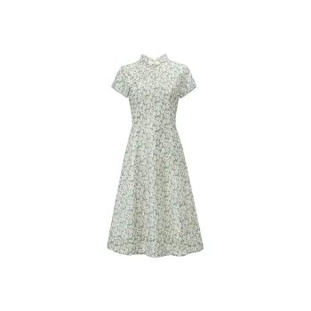 Cypress House Short Sleeved Dresses Women's Green Base Floral