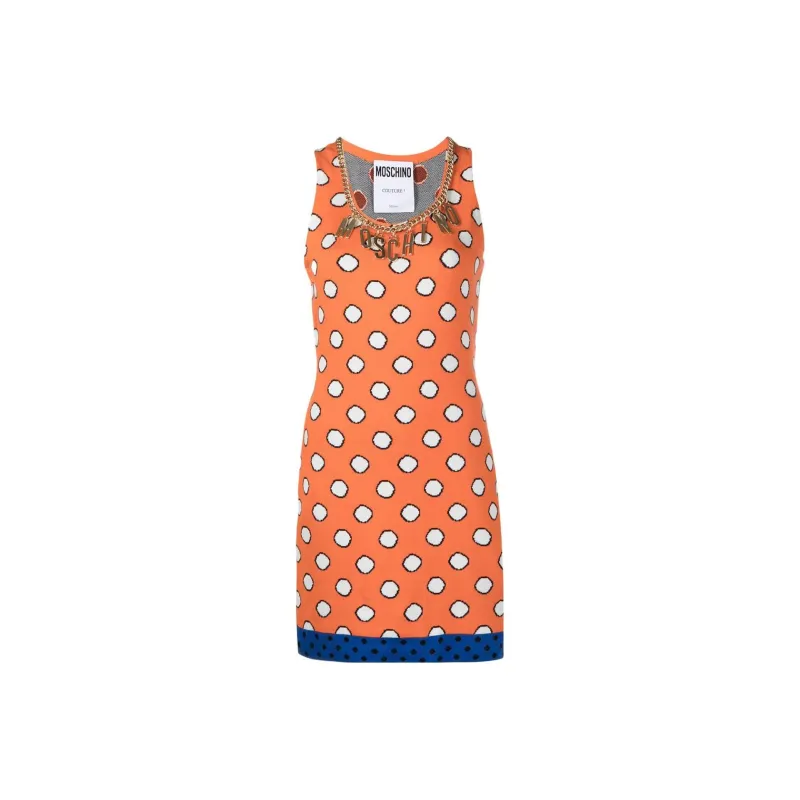 MOSCHINO Sleeveless Dresses Women's Orange-0