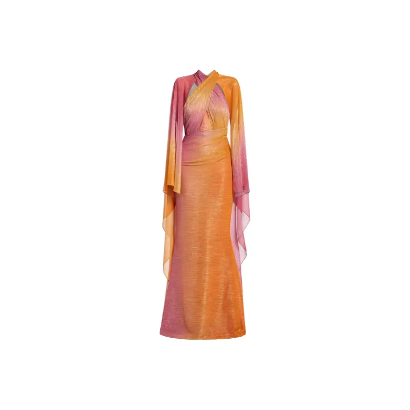 Talbot Runhof Long-Sleeved Dresses Women's Orange-0