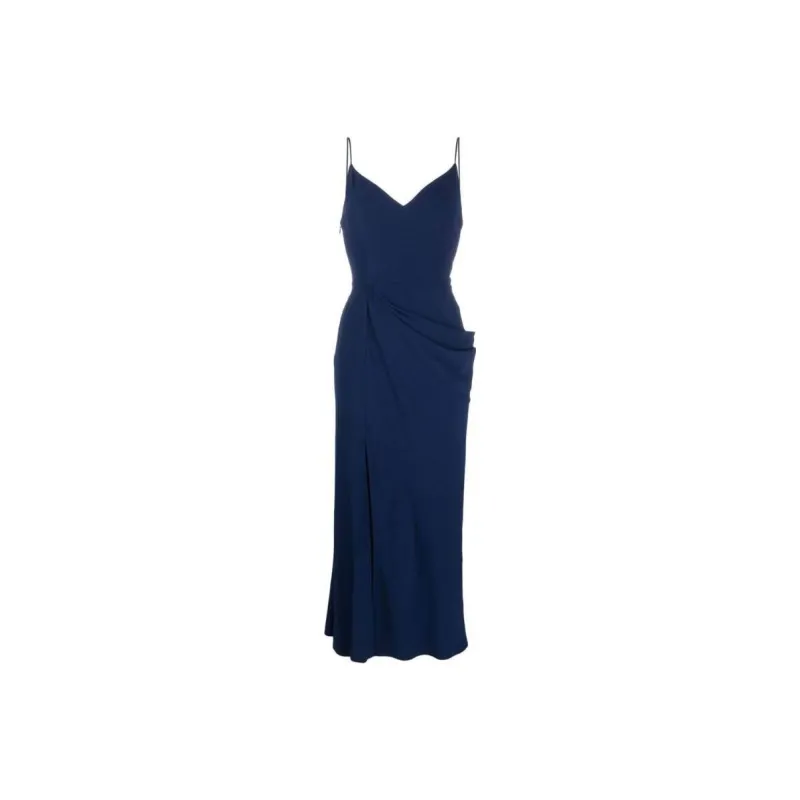 McQ Alexander McQueen V-Neck Spaghetti Strap Midi Dress-0