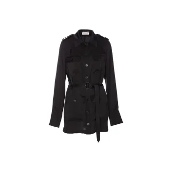 SAINT LAURENT Buttoned Belted Dress