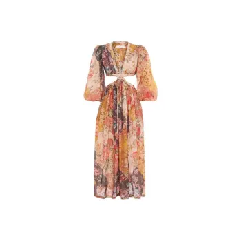 Zimmermann FW22 Long Sleeved Dress Women's Orange