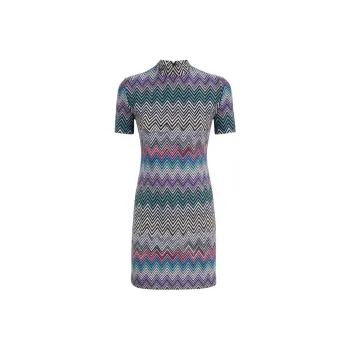 MISSONI Zigzag Mock Neck Mini Dress