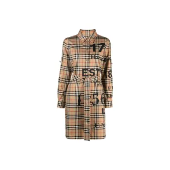 Burberry Long-Sleeved Dresses Women's Beige