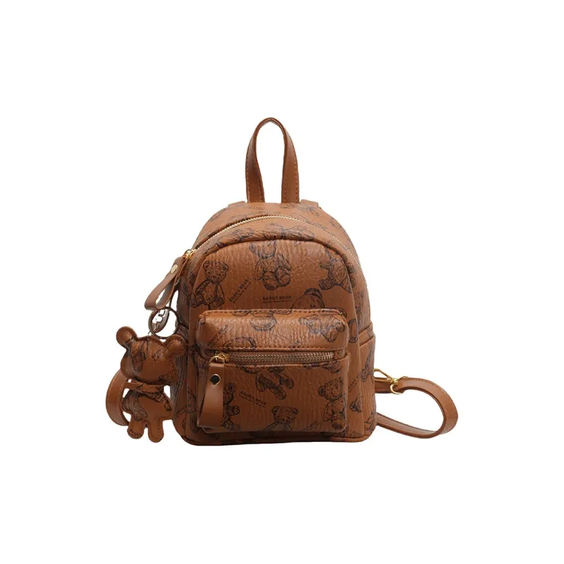 RIVMIND PU Backpack Women's White/Black/Pink/Brown-7