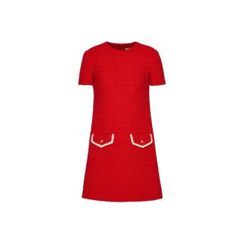Valentino ROSSO Chinese New Year Short Sleeved Dresses Women's Red