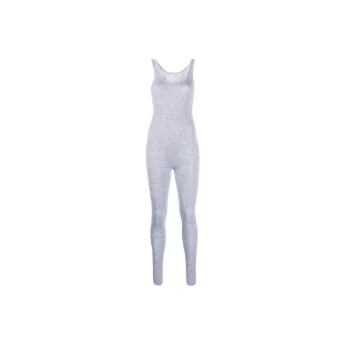 SAINT LAURENT Ribbed Bodysuit 'Gris Chine'