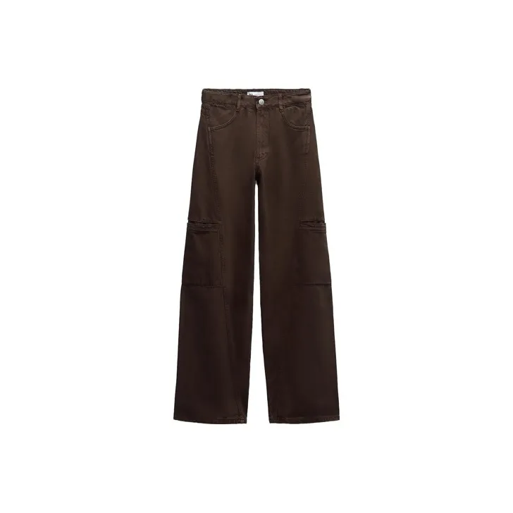 ZARA Cargo Pants Women's Brown-0