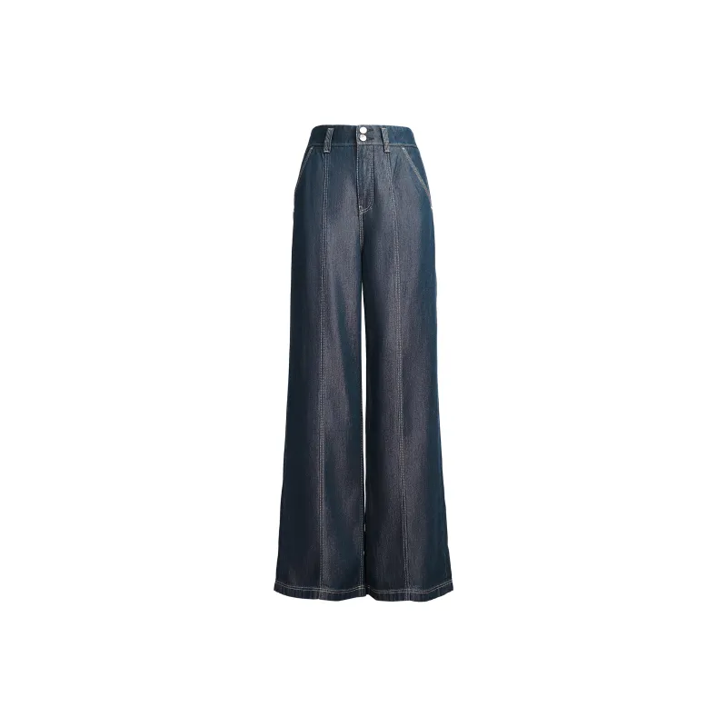 SEASON HIGH Jeans Women's Dark Blue Washed Denim-0