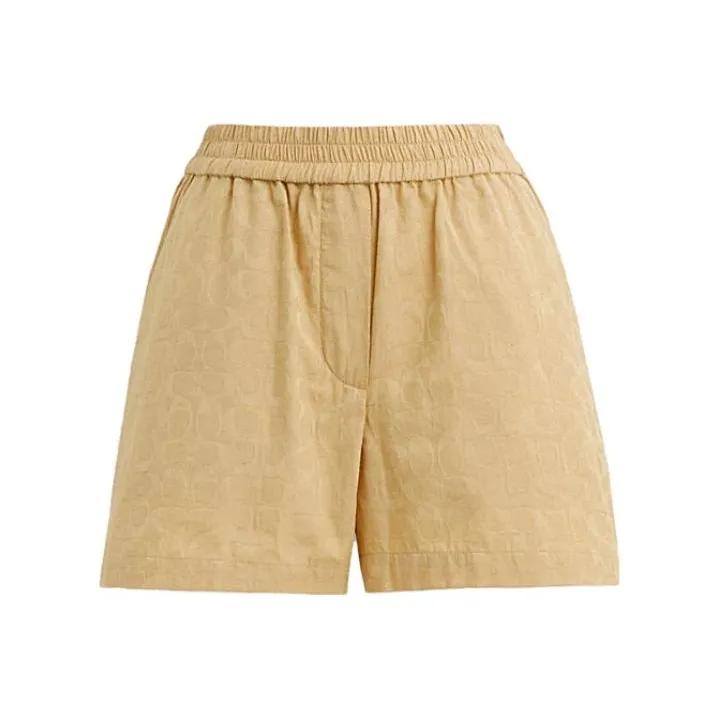 COACH Casual Shorts Women's Brown Yellow-0