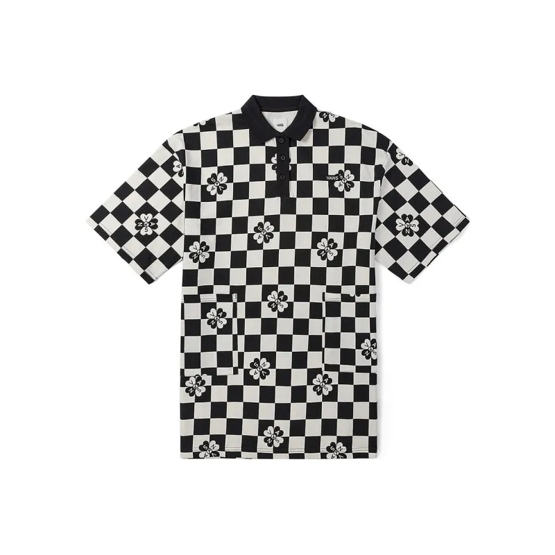 Vans Short Sleeved Dresses Women's Black White-0