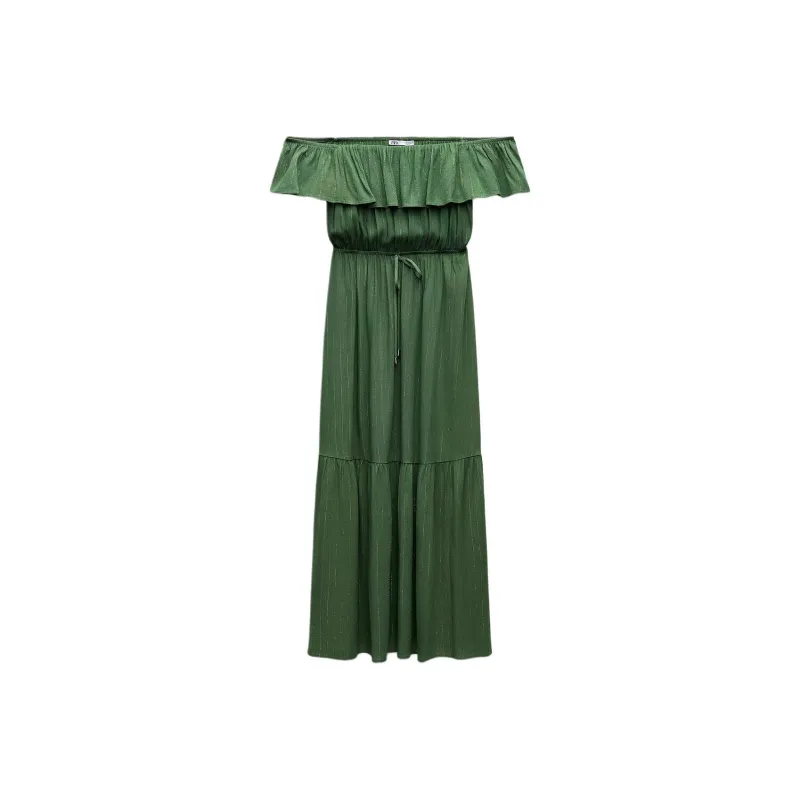 ZARA Short Sleeved Dresses Women's Green-0