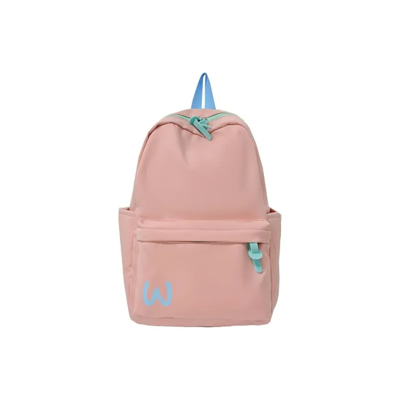 Single Warehouse Nylon Backpack Unisex Pink/Yellow/Green/Black-0
