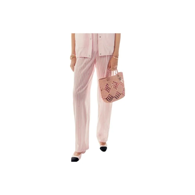 CHANEL 24 Spring And Summer Casual Pants Women's Light Pink Red-0